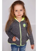 Gray sweatshirt with green elements NDZ7724 - Online store - Boutique